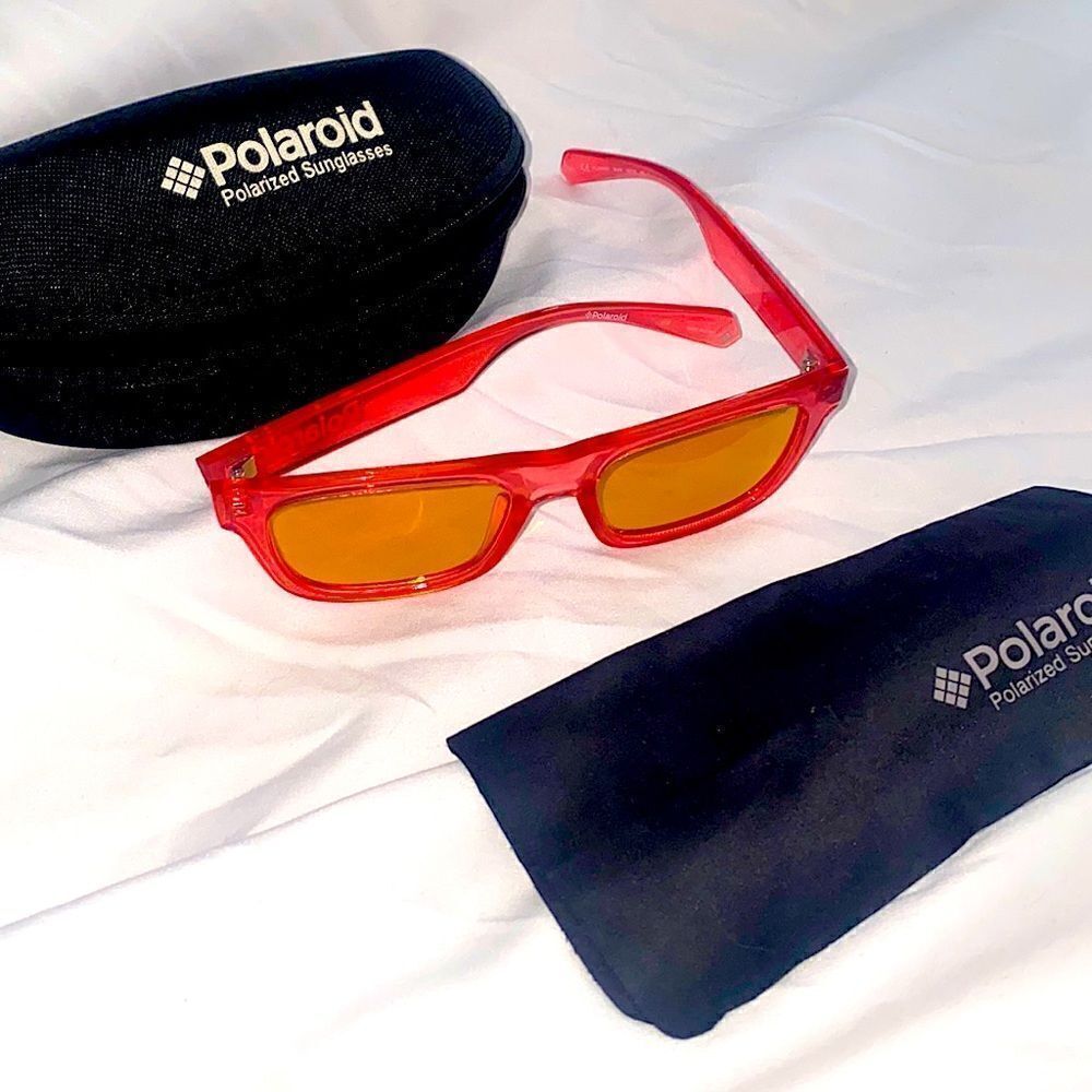 Red Yellow Polaroid Sunglasses - Picture 3 of 4